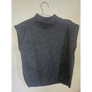 Vintage Mock Sleeveless Sparkle Sweater Cropped Size M By Knit DeVille